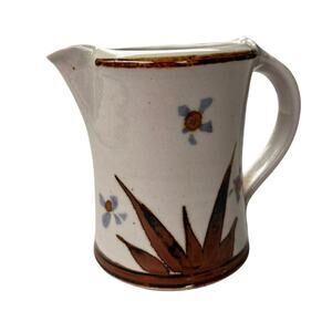Glazed Functional Stoneware Pottery Open Sky Creamer Brown Blue